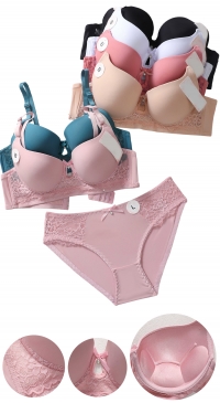 Invisible push-up bra, B cup, and panties