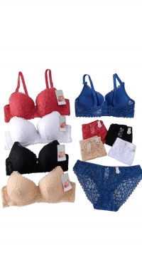 Lace push-up bra, cup size C, and panties