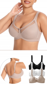 C-cup bra without padding or underwire
