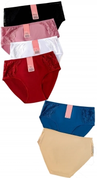 Plus size cotton and lace panties, sizes L to 3XL