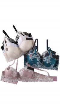 D-cup bra with lace embroidery