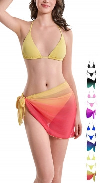 Bikinis with two-tone gradient pareos 36 38 40 42 44