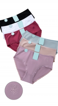 Plus size cotton panties with embroidered lace trim, sizes 2XL, 3XL, 4XL, 5XL