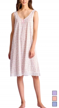 Sleeveless nightgown with heart print, sizes M, L, XL, 2XL, 3XL