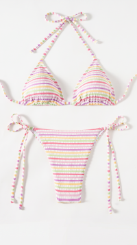Pastel Striped 2-Piece Triangle Bikini Pack – (Sizes 36–42)
