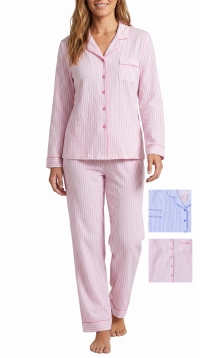Striped Peach Elastane Pajama Set – S M L XL XXL Assortment