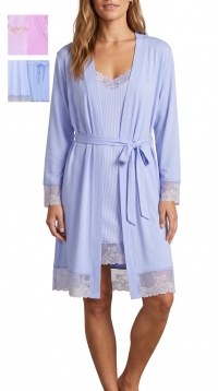 Peach Elastane Nightgown and Robe Set – S M L XL XXL Assortment
