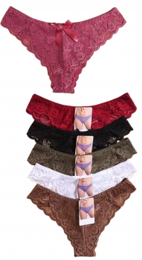 Floral lace Brazilian briefs (pack) – XS/S – M/L