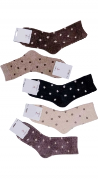 Women's polka-dot socks – thermal and warm – sizes 35–40