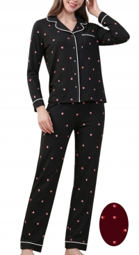 Fleece pajamas with heart print – S M L XL XXL
