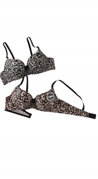 Leopard print smooth push-up bra (B-cup)