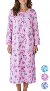 Floral-print cotton nightgown – Assortment, sizes 48 to 56