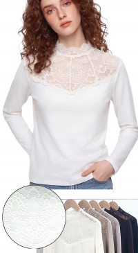 Lace high-neck base layer top – S/M and L/XL